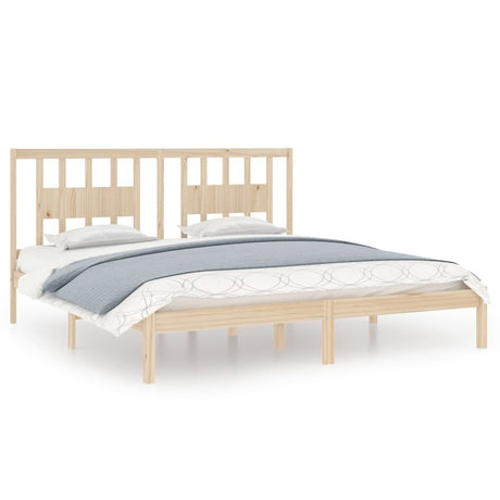 3104083  Bed Frame Without Mattress Solid Wood (810037+818690)