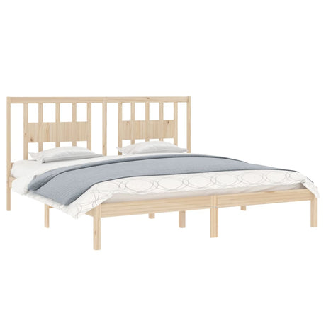 3104083  Bed Frame Without Mattress Solid Wood (810037+818690)
