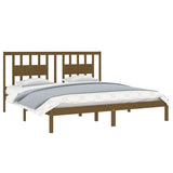 3104086 vidaXL Bed Frame without Mattress Honey Brown Solid Wood 200x200 cm (810040+818693)