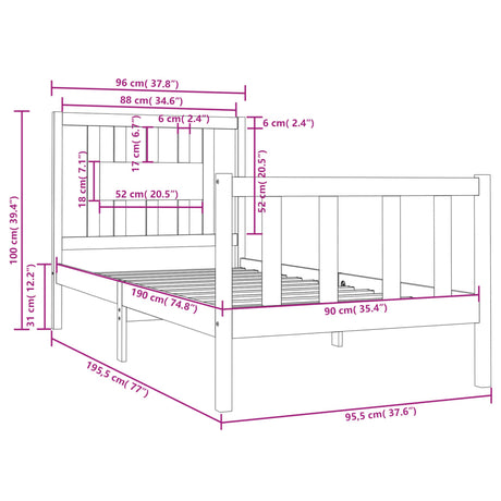 Bed Frame Without Mattress Solid Wood Single Single