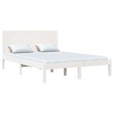 Bed Frame without Mattress White 135x190 cm Double Solid Wood