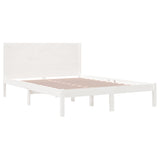 Bed Frame without Mattress White 135x190 cm Double Solid Wood