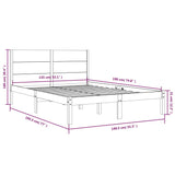 Bed Frame without Mattress White 135x190 cm Double Solid Wood