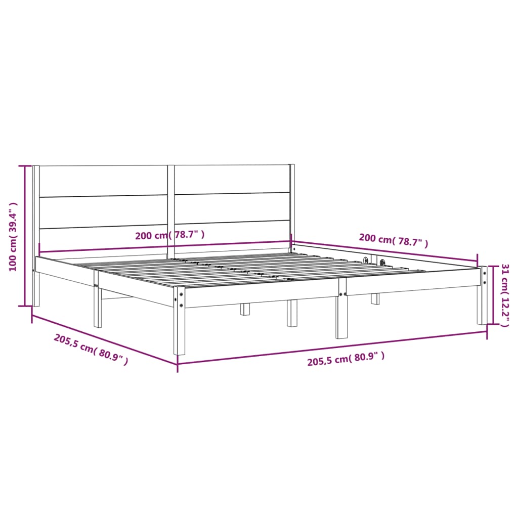 Bed Frame Without Mattress Solid Wood Pine