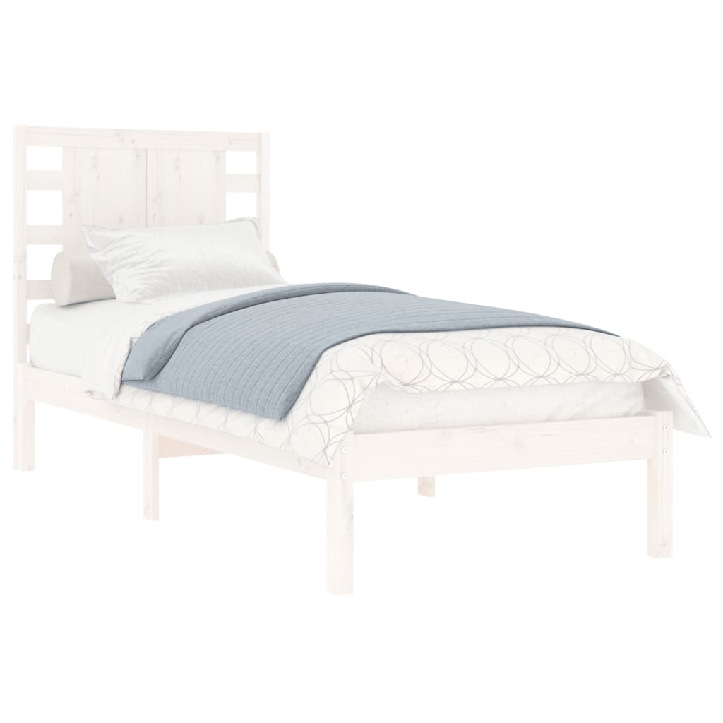 Bed Frame without Mattress White 75x190 cm Small Single Solid Wood