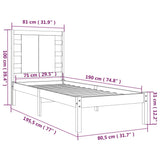 Bed Frame without Mattress White 75x190 cm Small Single Solid Wood