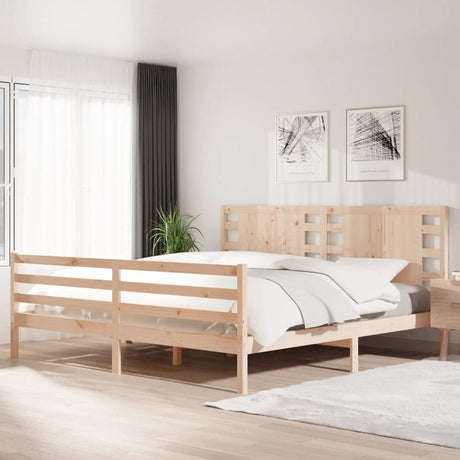 Bed Frame Without Mattress King Size Solid Wood Pine