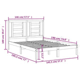 Bed Frame without Mattress 140x190 cm Solid Wood Pine