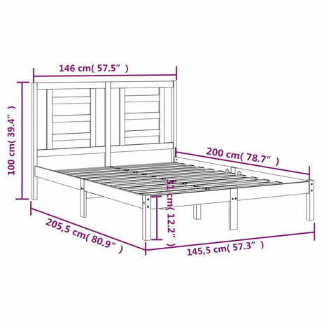 Bed Frame Without Mattress Solid Wood Pine