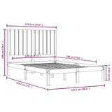 Bed Frame without Mattress White 120x190 cm Small Double Solid Wood