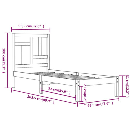 Bed Frame Without Mattress Solid Wood Pine
