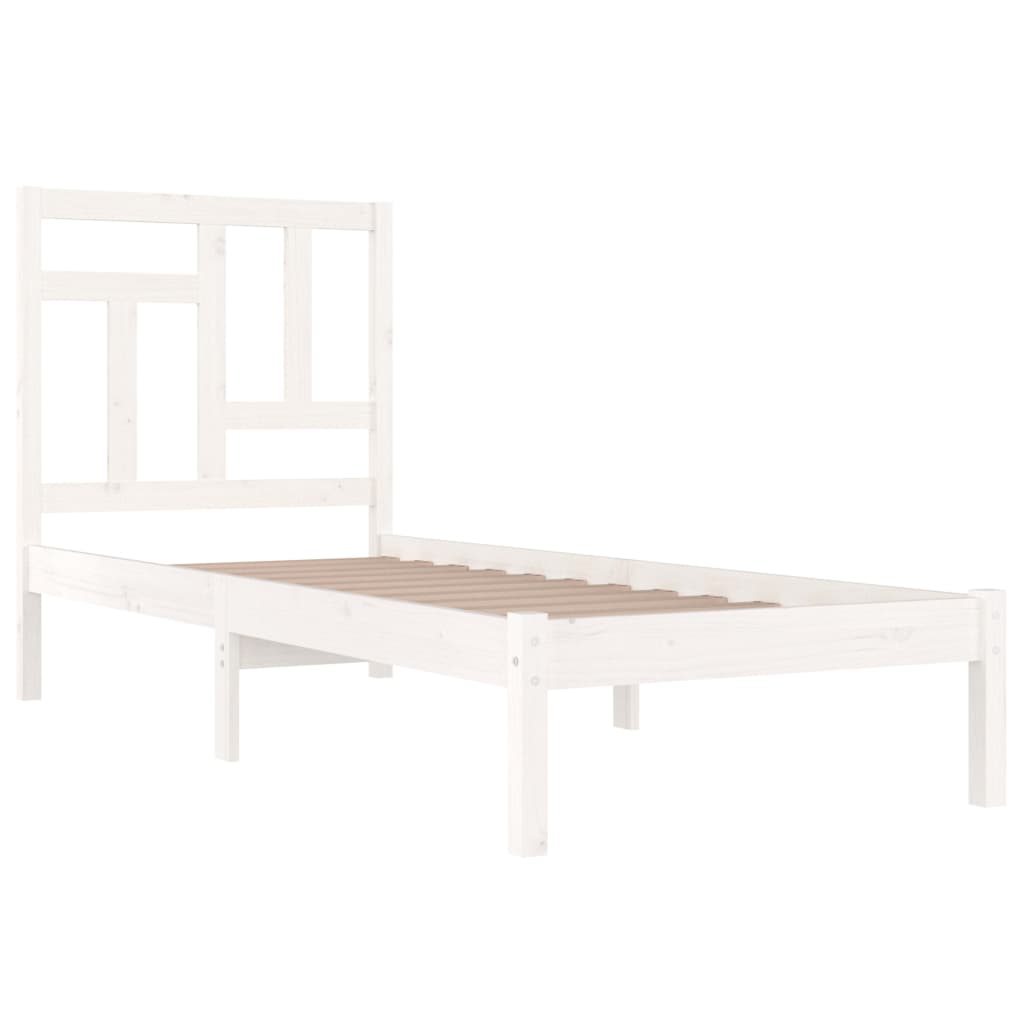 Bed Frame without Mattress White 90x200 cm Solid Wood Pine