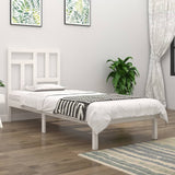 Bed Frame without Mattress White 90x200 cm Solid Wood Pine