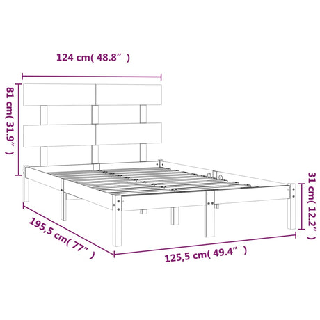 Bed Frame Without Mattress Small Double Solid Wood