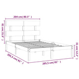 Bed Frame without Mattress 200x200 cm Solid Wood