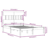 Bed Frame without Mattress White 120x190 cm Small Double Solid Wood