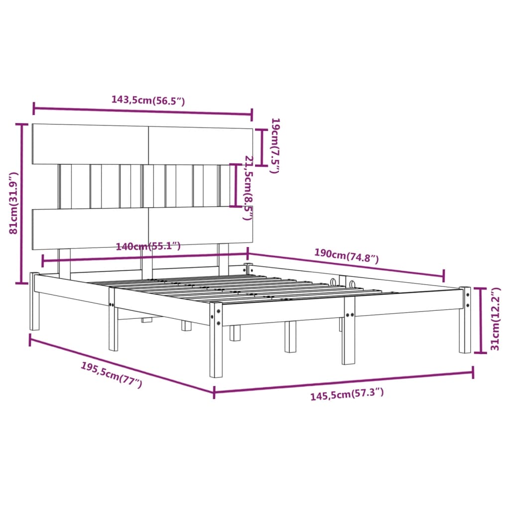 Bed Frame Without Mattress Solid Wood