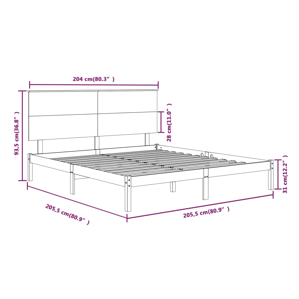 Bed Frame Without Mattress Solid Wood Pine