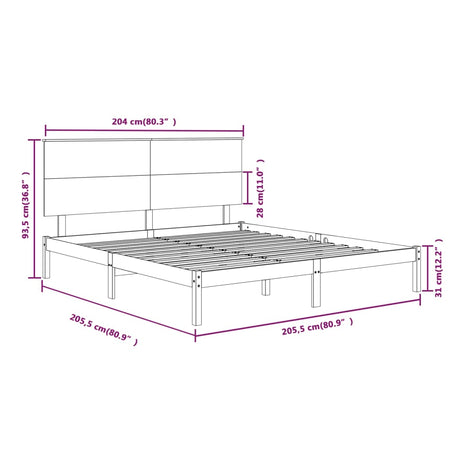 Bed Frame Without Mattress Solid Wood Pine