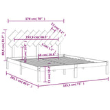 Bed Frame without Mattress 180x200 cm Super King Solid Wood