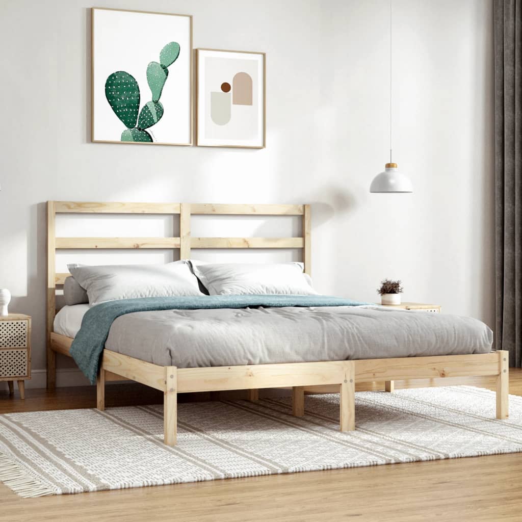 Bed Frame without Mattress 120x200 cm Solid Wood Pine