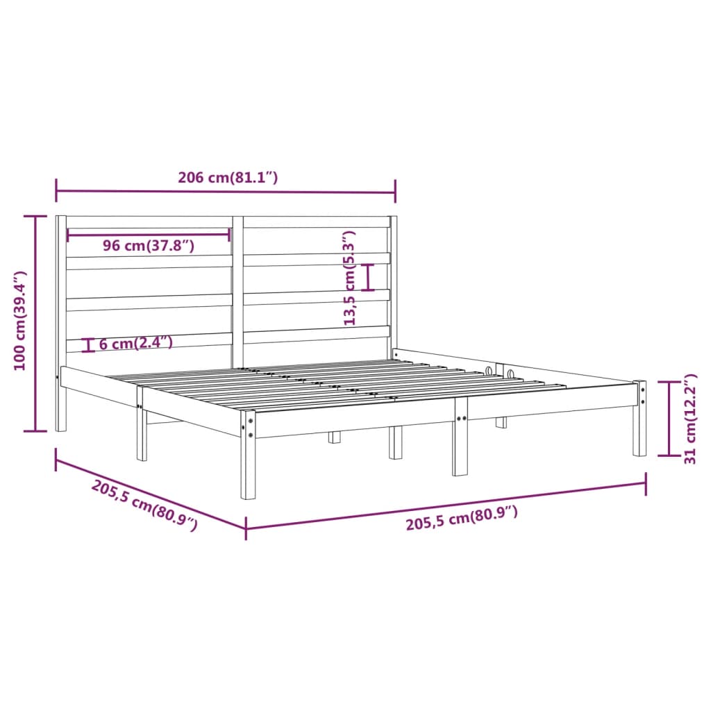 Bed Frame Without Mattress Solid Wood Pine