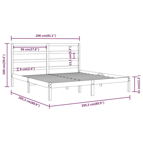 Bed Frame Without Mattress Solid Wood Pine