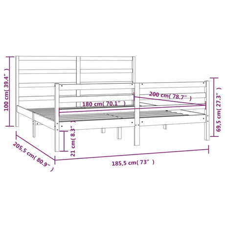 Bed Frame Without Mattress Solid Wood Pine Super King