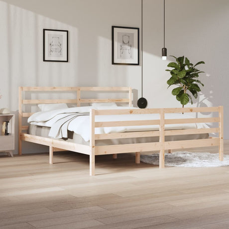 Bed Frame Without Mattress Solid Wood Pine Super King