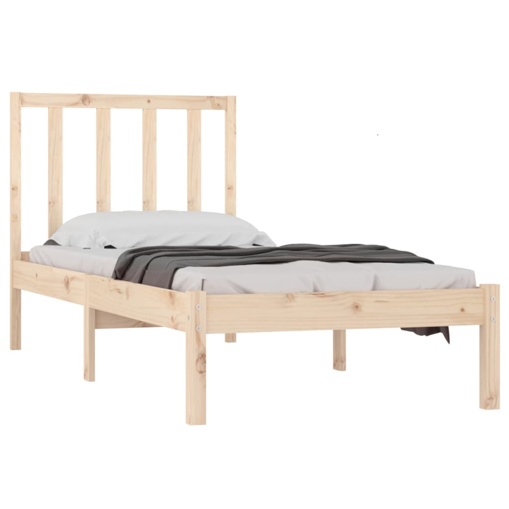 Bed Frame without Mattress Solid Wood Pine 90x200 cm