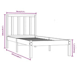 Bed Frame without Mattress Solid Wood Pine 90x200 cm