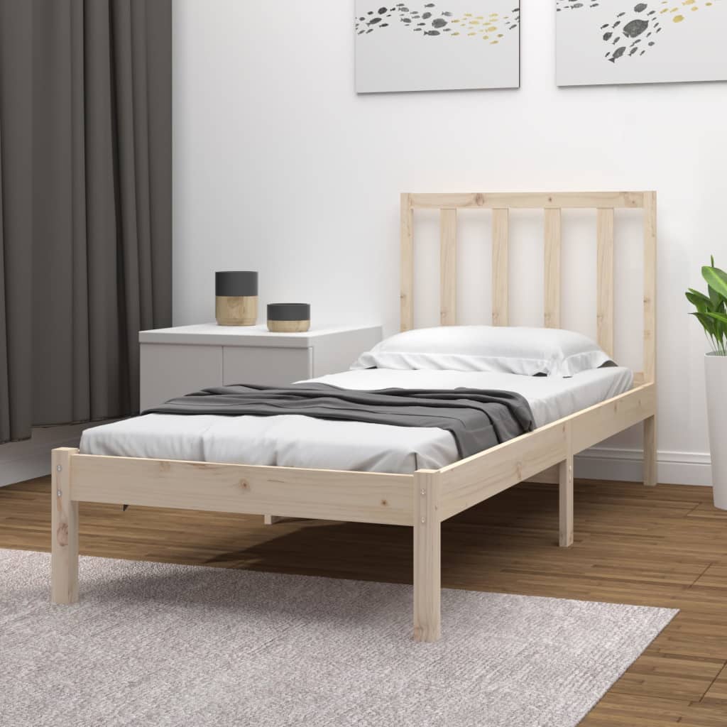 Bed Frame without Mattress Solid Wood Pine 90x200 cm