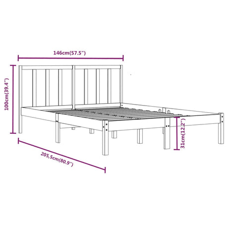 Bed Frame Without Mattress Solid Wood Pine