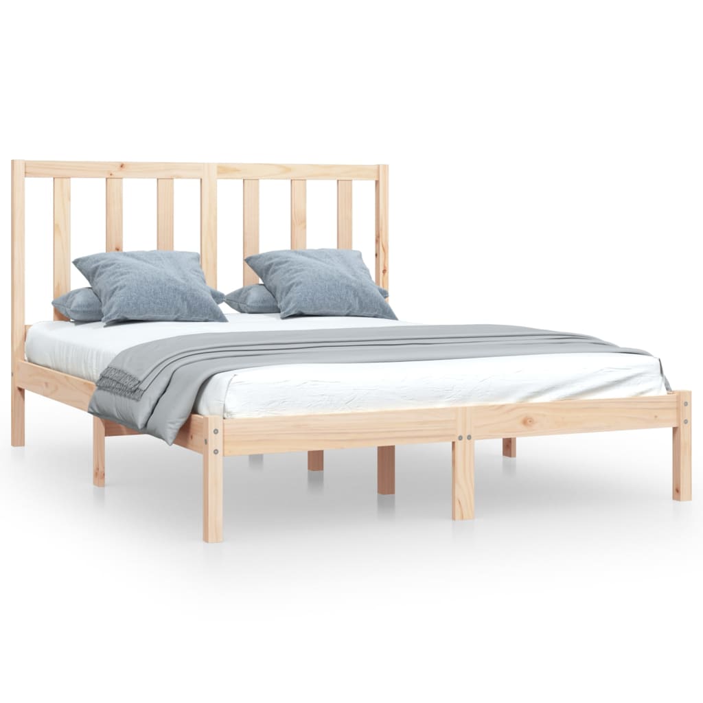 Bed Frame without Mattress Solid Wood Pine 140x200 cm