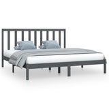 Bed Frame without Mattress Grey Solid Wood Pine 200x200 cm