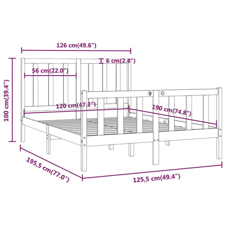 Bed Frame Without Mattress Small Double Solid Wood