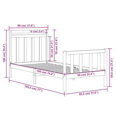 Bed Frame Without Mattress Single Solid Wood