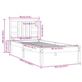 Bed Frame without Mattress 90x200 cm Solid Wood