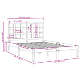 Bed Frame without Mattress White 120x190 cm Small Double Solid Wood