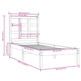 Bed Frame without Mattress Honey Brown 100x200 cm Solid Wood