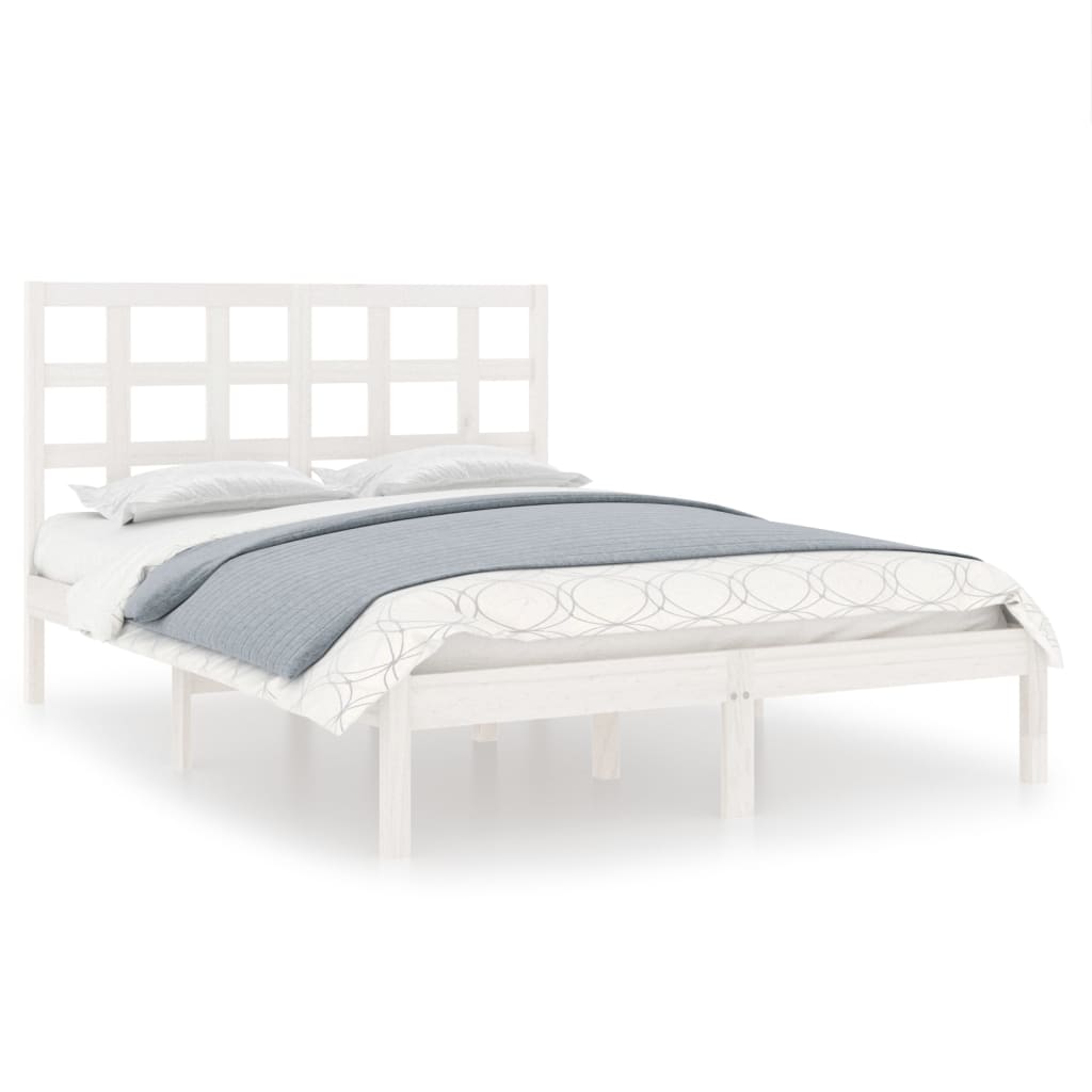 Bed Frame without Mattress White 120x200 cm Solid Wood