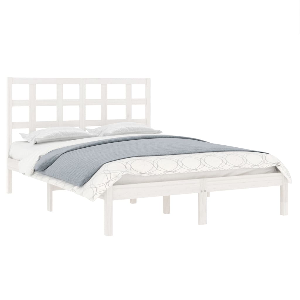 Bed Frame without Mattress White 120x200 cm Solid Wood
