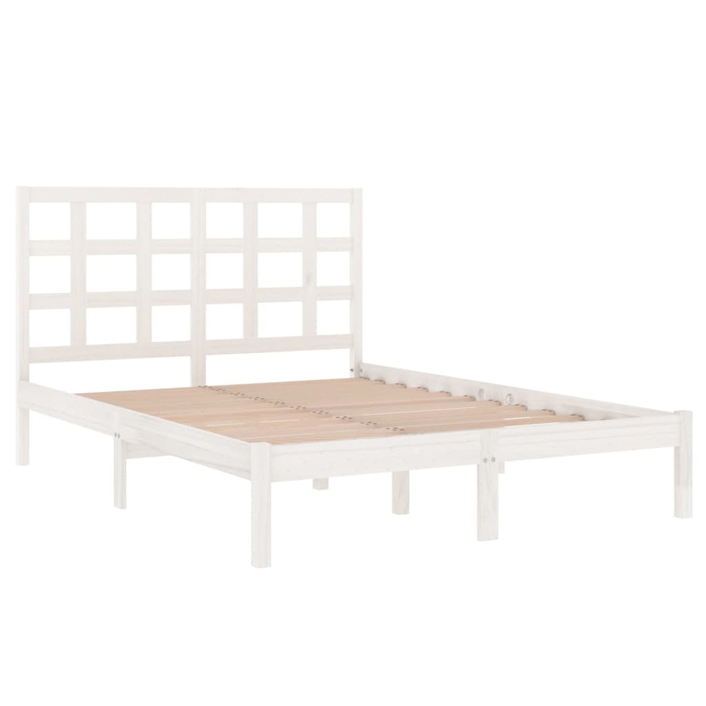 Bed Frame without Mattress White 120x200 cm Solid Wood
