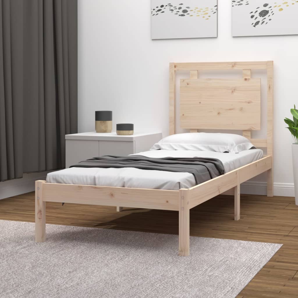 Bed Frame without Mattress 75x190 cm Small Single Solid Wood