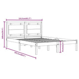 Bed Frame without Mattress White 150x200 cm King Size Solid Wood