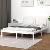 Bed Frame without Mattress White 150x200 cm King Size Solid Wood