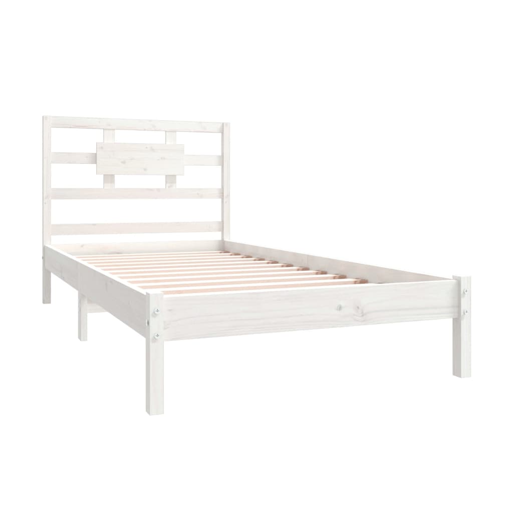 Bed Frame without Mattress White 90x200 cm Solid Wood
