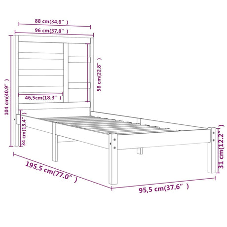 Bed Frame Without Mattress Solid Wood Single Single