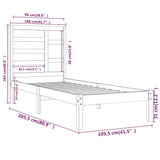 Bed Frame without Mattress Solid Wood 100x200 cm