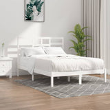 Bed Frame without Mattress White Solid Wood 160x200 cm